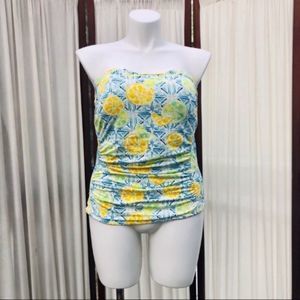 Lands End Bandeau Tankini Swim Top